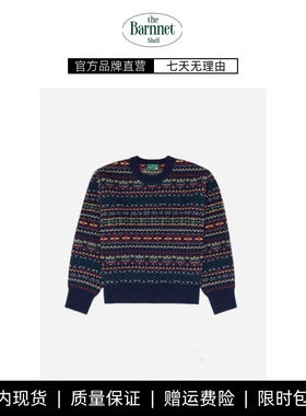 【现货】theBarnnet shell韩国费尔岛毛衣韩系女装圆领提花针织衫