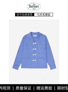 【现货】theBarnnet shell新款韩国设计师文艺风中式盘扣翻领衬衫