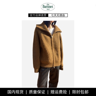 shell秋韩国设计师双头拉链螺纹针织开衫 theBarnnet 外套 现货