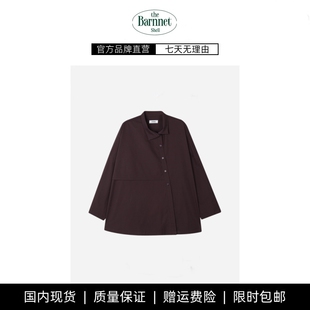 shell韩国设计师简约通勤小心机斜扣长袖 theBarnnet 衬衫 现货