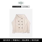 女立领外套 shell韩系纯色双排扣棉质罗纹开衫 现货 theBarnnet