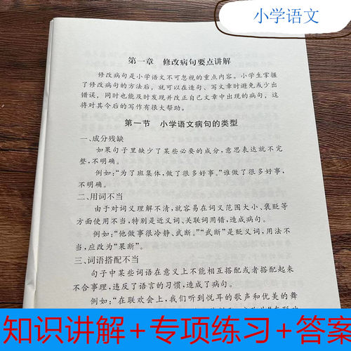 小学语文修改病句专项练习