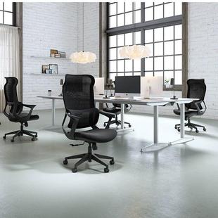 人体工学办公椅舒适久坐电脑椅简约现代职员椅透气护腰网布转椅