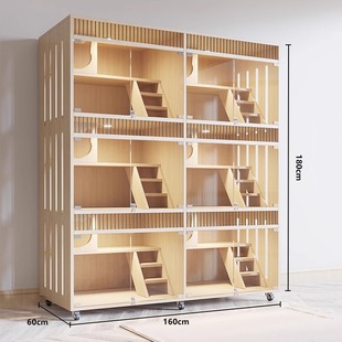 跨境猫咪寄养柜展示柜猫别墅三层超大空间猫咪笼子猫窝宠物用品