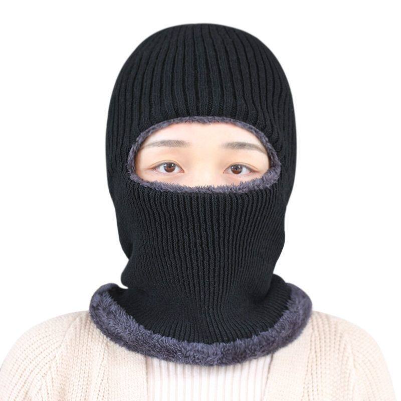冬天男女骑车加绒套头帽防风防寒护耳帽围脖加厚保暖帽子