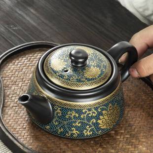 茶具壶泡茶夫盖陶59982瓷杯专用壶手带滤过家用抓瓷碗青子套 功装