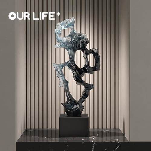 太湖石摆件现代简约透明树脂轻奢高档客厅玄关电视柜装饰工艺品