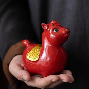 招财可爱小唐马茶宠摆件生肖马茶玩茶具配件茶桌茶台装饰品小摆件