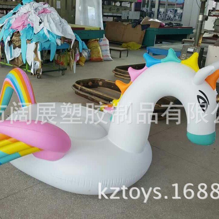 现货水上成人充气彩马坐骑飞马天马浮排躺椅可坐两人超大坐骑