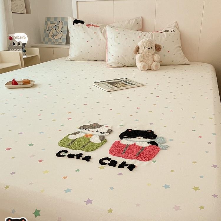 可爱儿童纯棉床笠罩床罩2025新款床套100全棉床垫保护罩隔脏床单