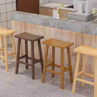 北欧马鞍凳实木吧台椅吧凳现代简约高脚凳吧台凳家用小凳子高脚椅