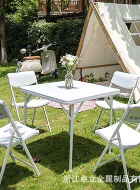 F86出口可折叠桌家用餐桌简易方桌正方形饭桌简约折叠桌子