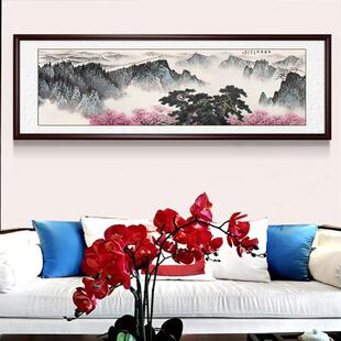 新中式装饰画客厅山水画风景水墨国画办公名家白雪石挂画风水靠山