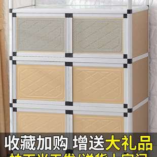 碗柜家用厨房不锈钢放碗橱柜简易灶台出租房多功能收纳储置物柜子
