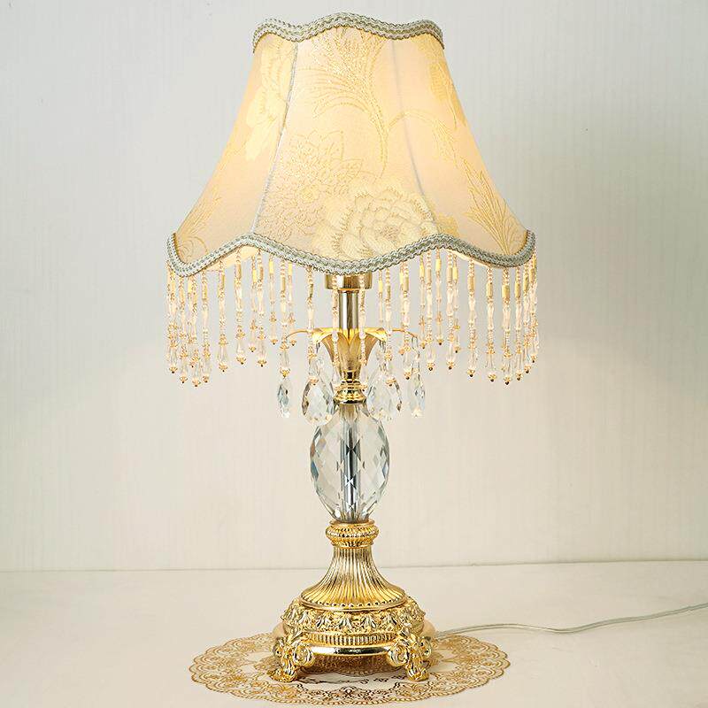 欧式奢华水晶床头台灯家用法式情调客厅卧室美式复古宫廷台灯