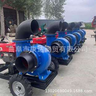 移动拖车款抽水泵6寸8寸混流泵12寸柴油四缸拖车泵10寸水泵