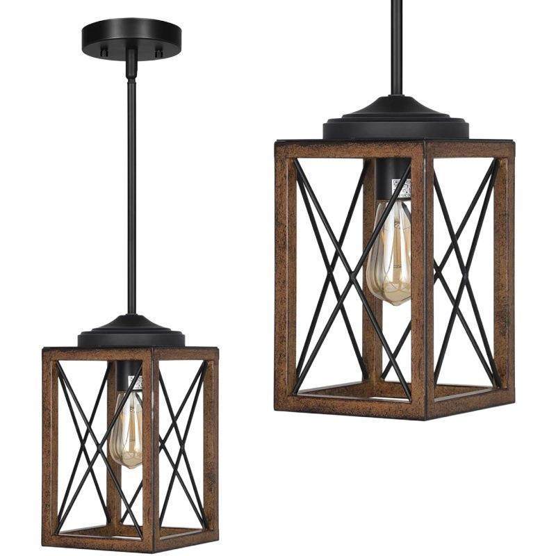 吊灯美式复古乡村工业笼子可调节楼梯厨房餐厅吧台灯具爆款