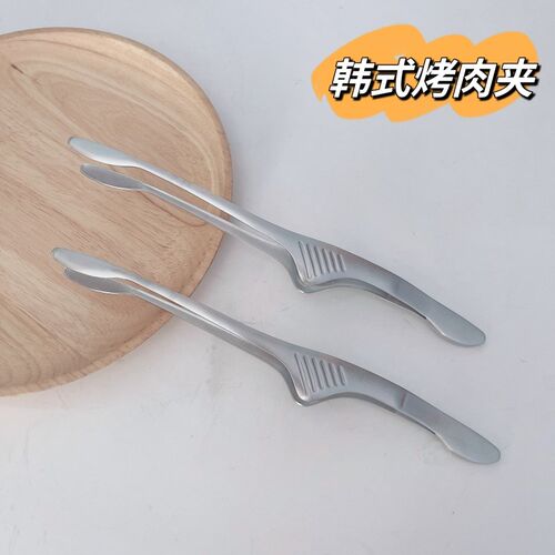 韩式可站立不锈钢食品夹子厨房烤肉烧烤煎牛排加长料理夹姜妍同款