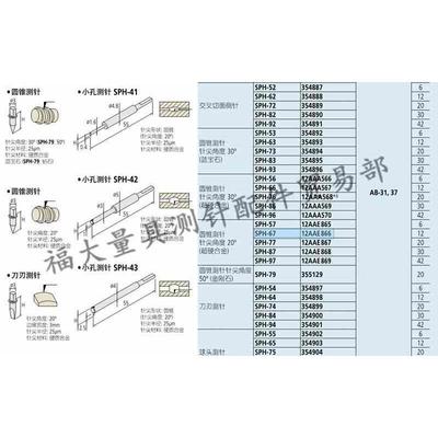 原装三丰12AAE866 日本三丰表面粗糙度仪用测头 轮廓仪圆锥测针