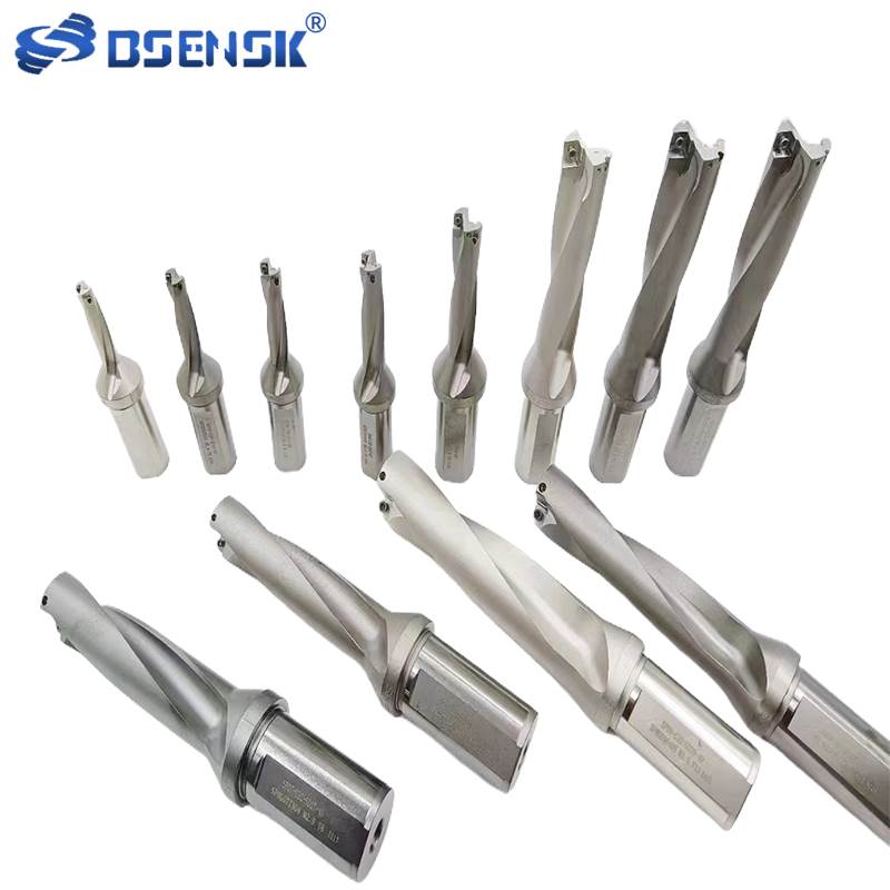 2倍径U钻刀杆暴力钻数控车床用u钻打深孔平底喷水快速钻WC/SP刀片