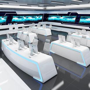 烤漆指挥中心控制台安防监控台多媒体电脑操作台调度台办公桌