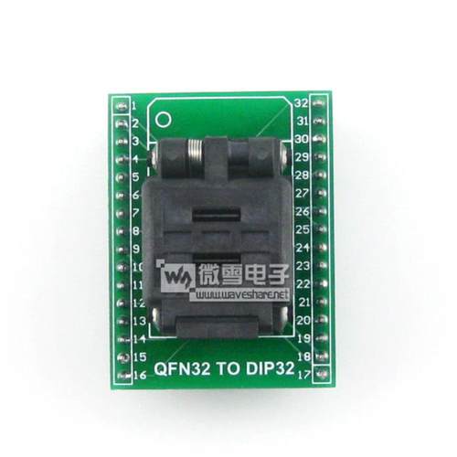 QFN32转DIP32编程座IC测试座32QN50S15050带板引脚间距0.5mm