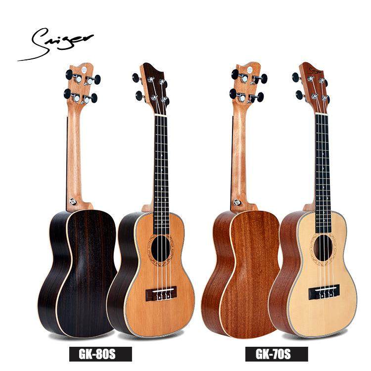 圆角单板尤克里里云杉/红松面单乌克丽丽小吉他尼龙ukulele