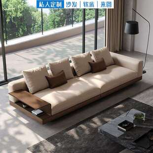 意式康纳利真皮沙发小户型客厅现代极简头层真皮羽绒网红悬浮沙发