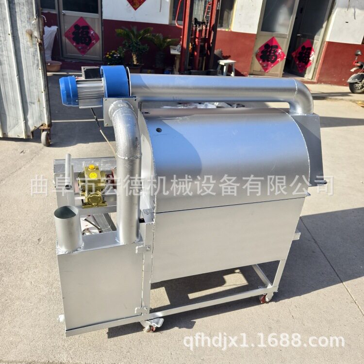 滚筒式不锈钢炒货机烧柴煤葵花籽干果炒料机器板栗花生翻炒机