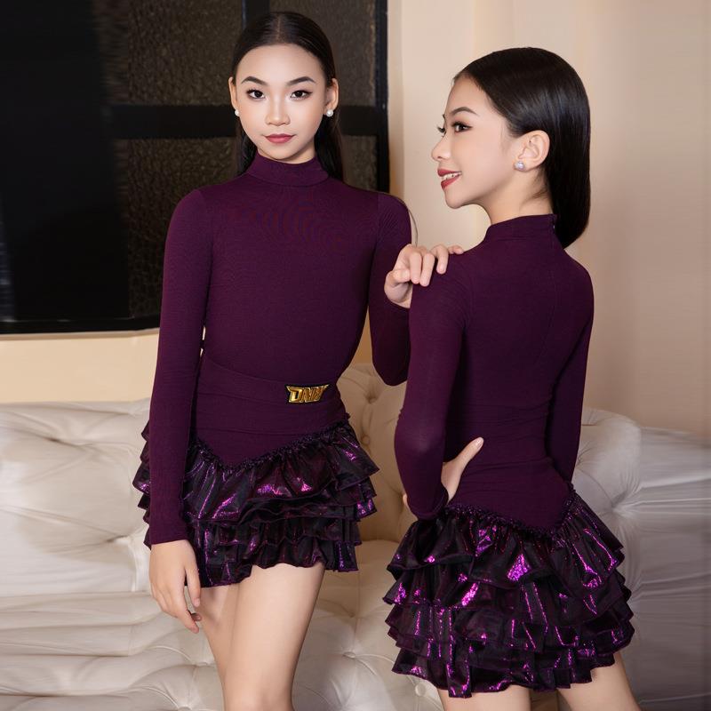 DNW秋冬儿童拉丁舞练功服演出服少儿网红表演练习服表演流苏套装