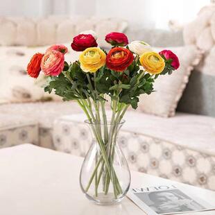 仿真花植绒两头洋牡丹套装包邮道具摆件家居客厅装饰假花露莲