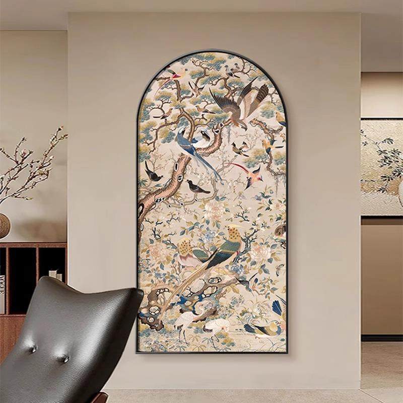 北欧法式复古玄关中式花鸟装饰画高级感走廊过道挂画客厅艺术壁画,电子元器件市场,其它元器件,淘宝优惠券,粉丝福利购,淘宝优惠卷