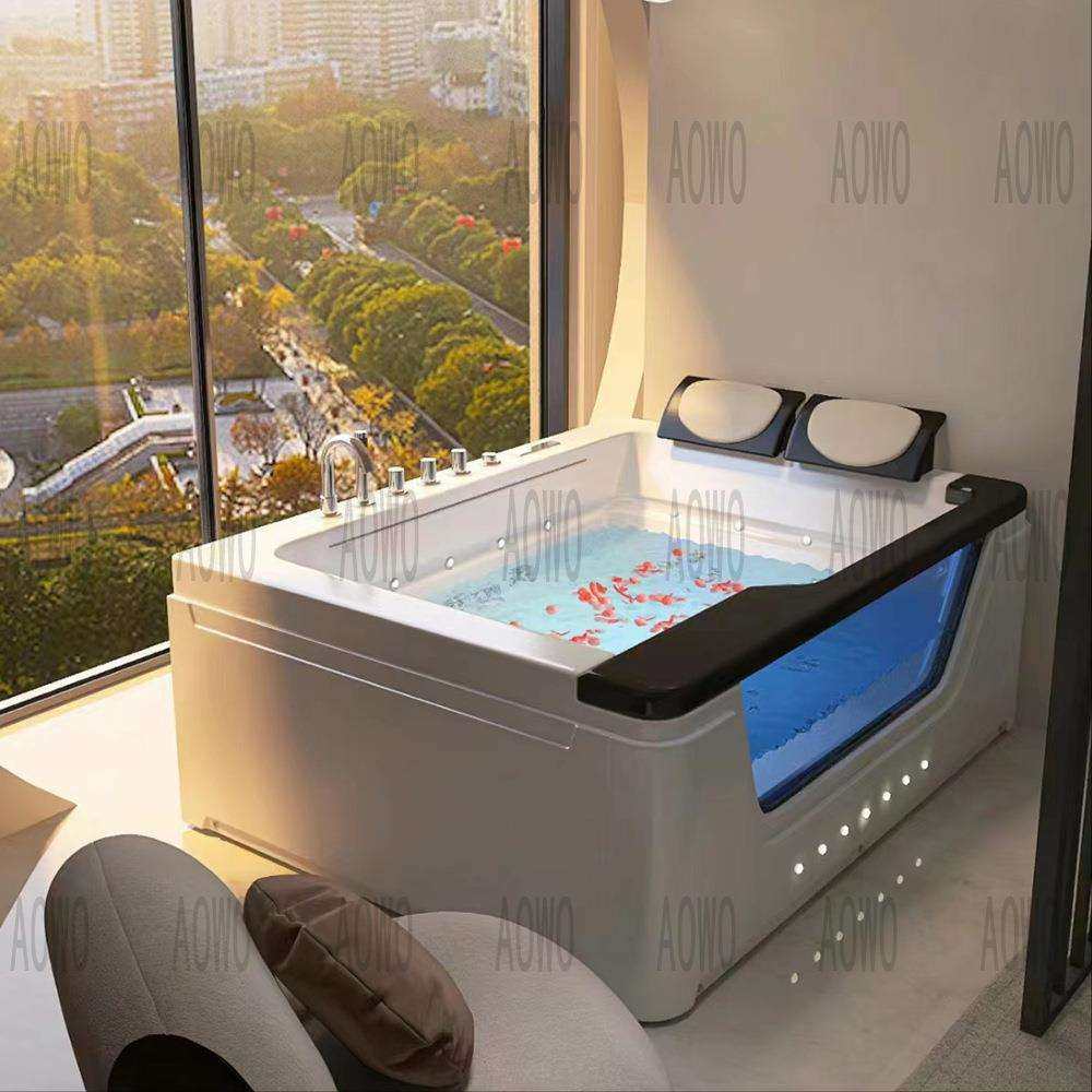 亚克力情侣冲浪按摩浴缸水幕瀑布浴盆双人1700*1200家用浴池