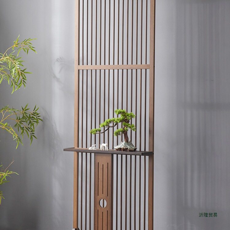 屏风隔断客厅玄关入户现代中式移动遮挡装饰家用卧室分割格栅座屏