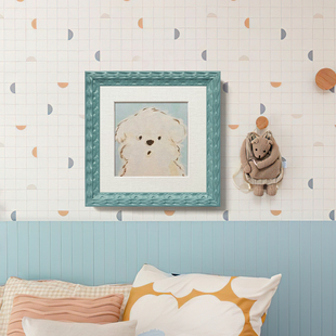 多巴胺实木画框定制装饰画外框彩色相框艺术画框小众创意拼图外框