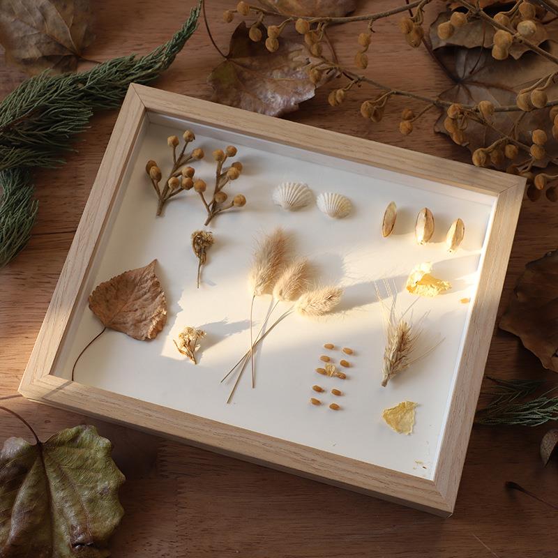 实木相框照片diy干压花标本创意手工立体中空相架框挂墙立体摆台