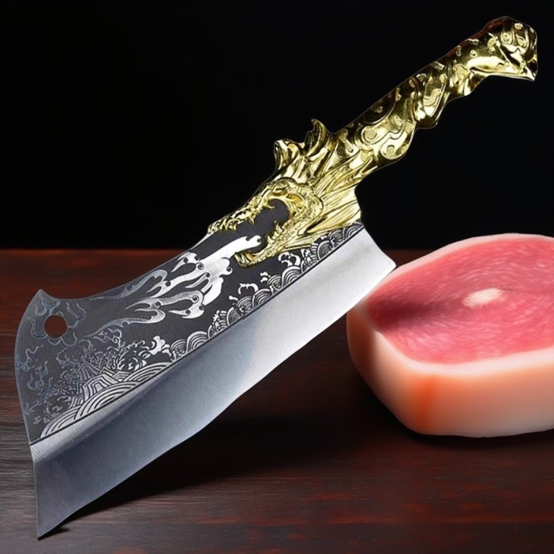 龙泉中式纯手工锻打斩骨刀不锈钢商用菜刀加厚家用厨师专用砍骨刀