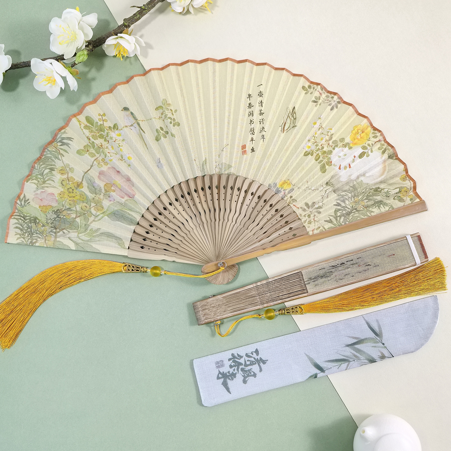复古风折扇古典女扇子中国风扇