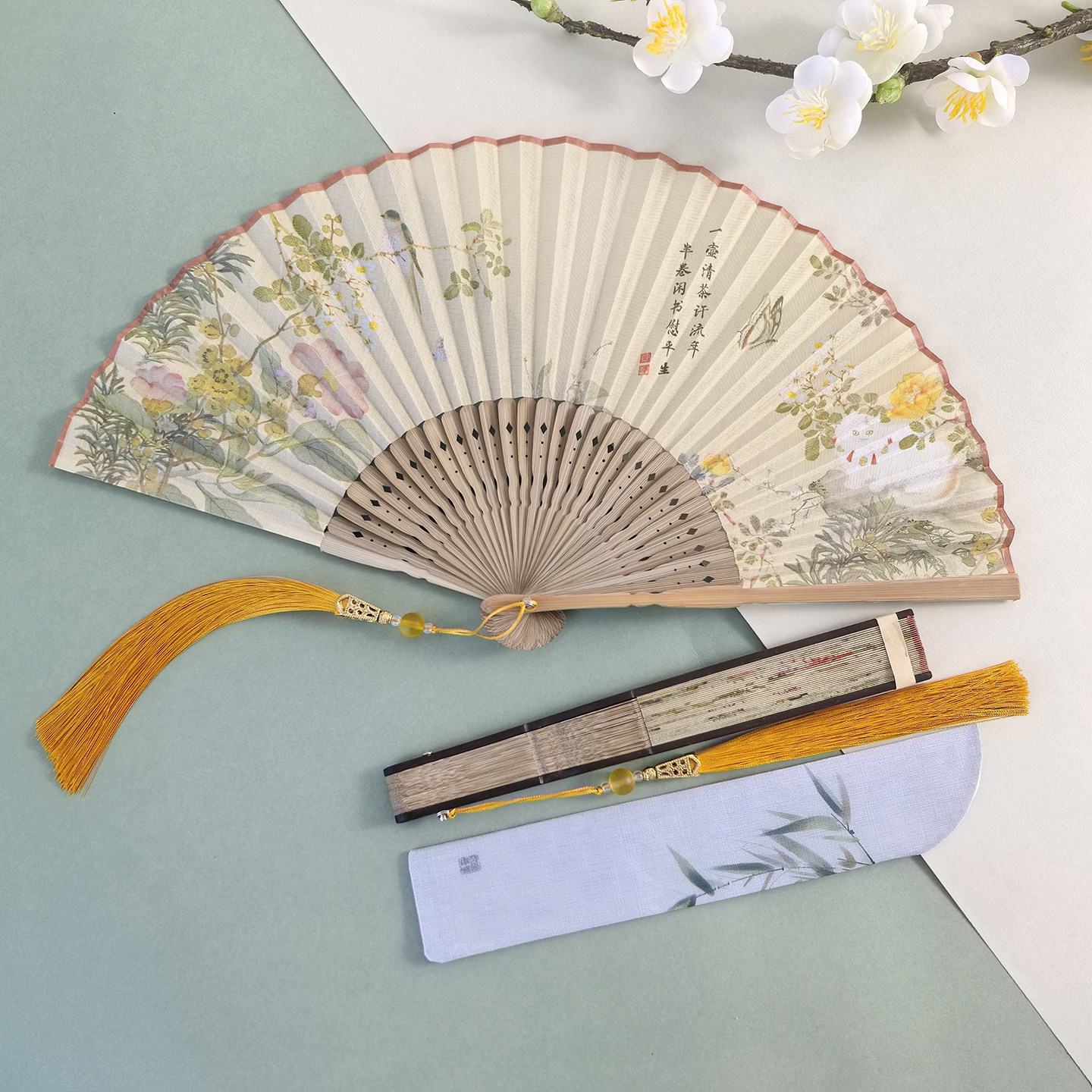 复古风折扇古典女扇子中国风扇图片