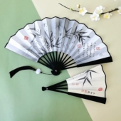 九寸水墨国画古风折扇绢布双面扇子书法扇面国风氛围感拍照道具夏