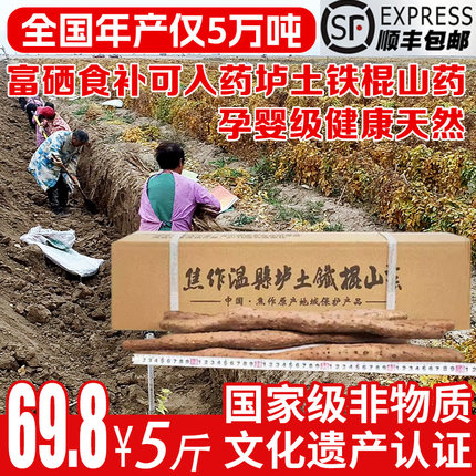 垆小山官方正宗非物质文化遗产怀山药 河南焦作温县垆土铁棍山药