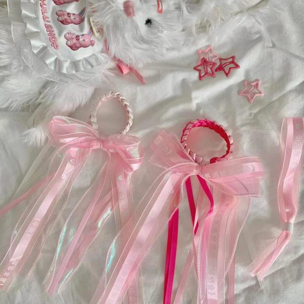 发饰头饰编华应援丝带演唱会物周边嘉年手环发周杰伦应援发夹粉色