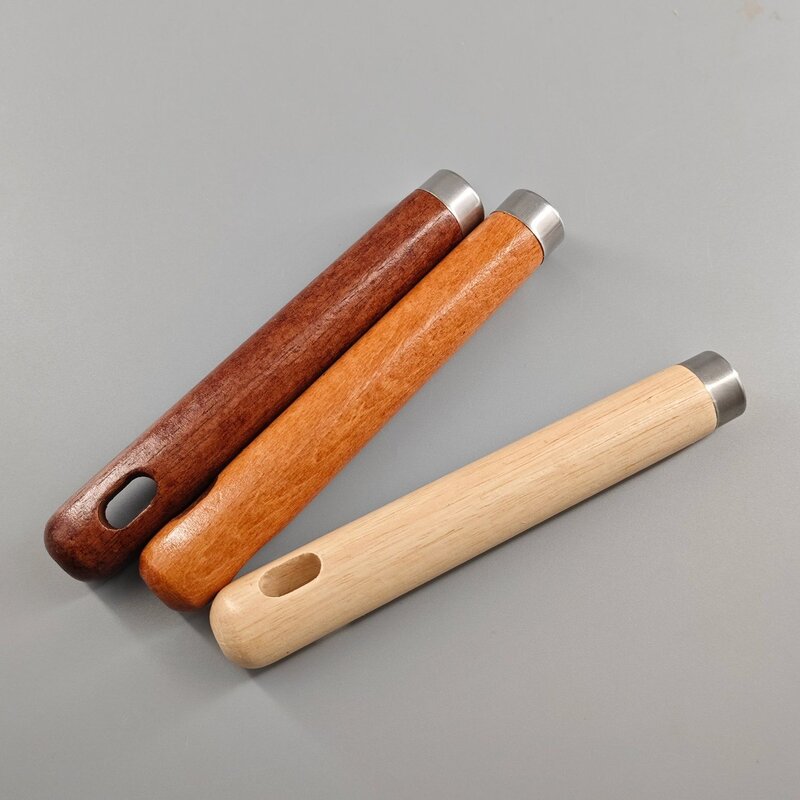 通用扁孔锅铲手柄实木家用隔热木柄把手老式配件勺子铲子替换防烫图片