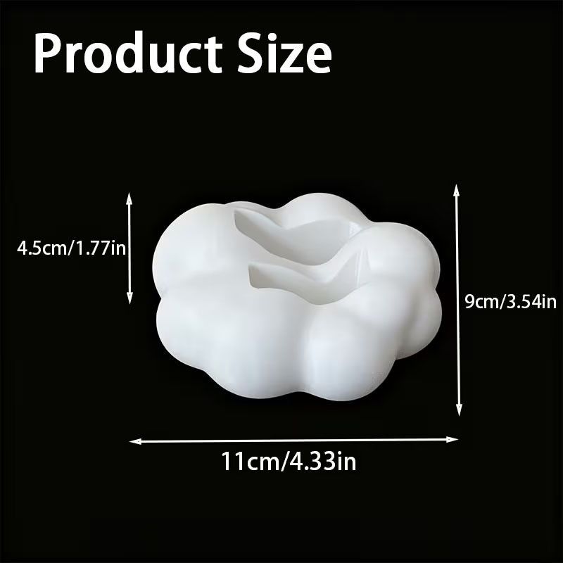 云朵造型双槽遥控器底座3D打印桌面收纳ins风客厅家居装饰摆件