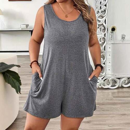 Color Sleeveless Fitted Romper Casual Comfy Summer Women