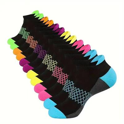 Women 6 Pair Ankle Socks Cushioned Breathable Anti Slip