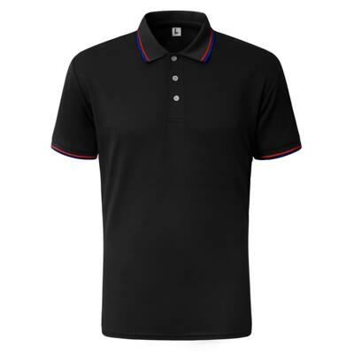 7-color women’s short-sleeve polo: color-blocked collar
