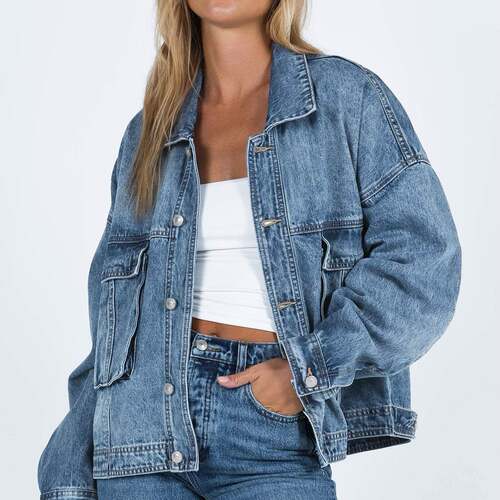 Kier Oversized Jacket Mid Wash Denim