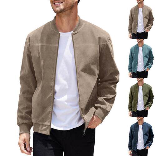 Men Fall Outfits Casual Varsity Jacket Lightweight Bomber