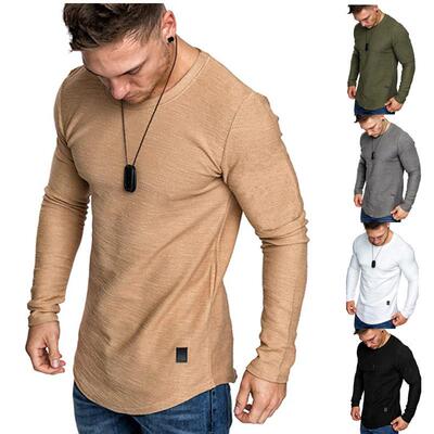 Men 2 Muscle Fitted Shirt Athletic Sleeves Tee Pack